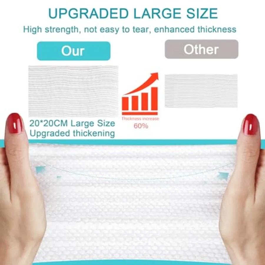 Disposable Face Towel, Cotton Facial Dry Wipe for Sensitive Skin, Facial Tissues for Skin Care, Facial Cleansing, Makeup Wipes,