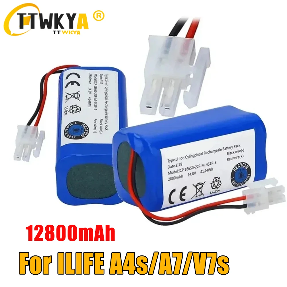 NEW 14.8V 3500mAh 14.4V 3200mAh Lithium Battery For ILIFE A4 A4s V7 A6 V7s Plus Robot Vacuum Cleaner ILife 4S1P real Capacity