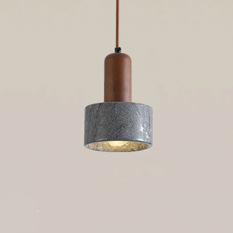 

Wabi Sabi Grey Marble Decorative Droplight Modern Creative Hat Shaped Simple Dining Table Room Bedhead Led Ceiling Pendent Lamp