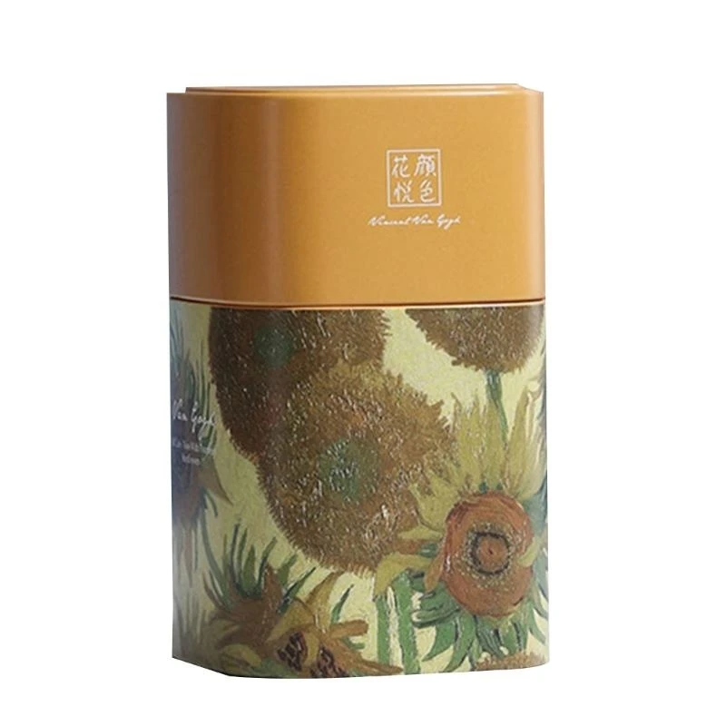 

Loose Tea Oil Painting Container Leaf Tea Tinplate Containers Storage Gift Box
