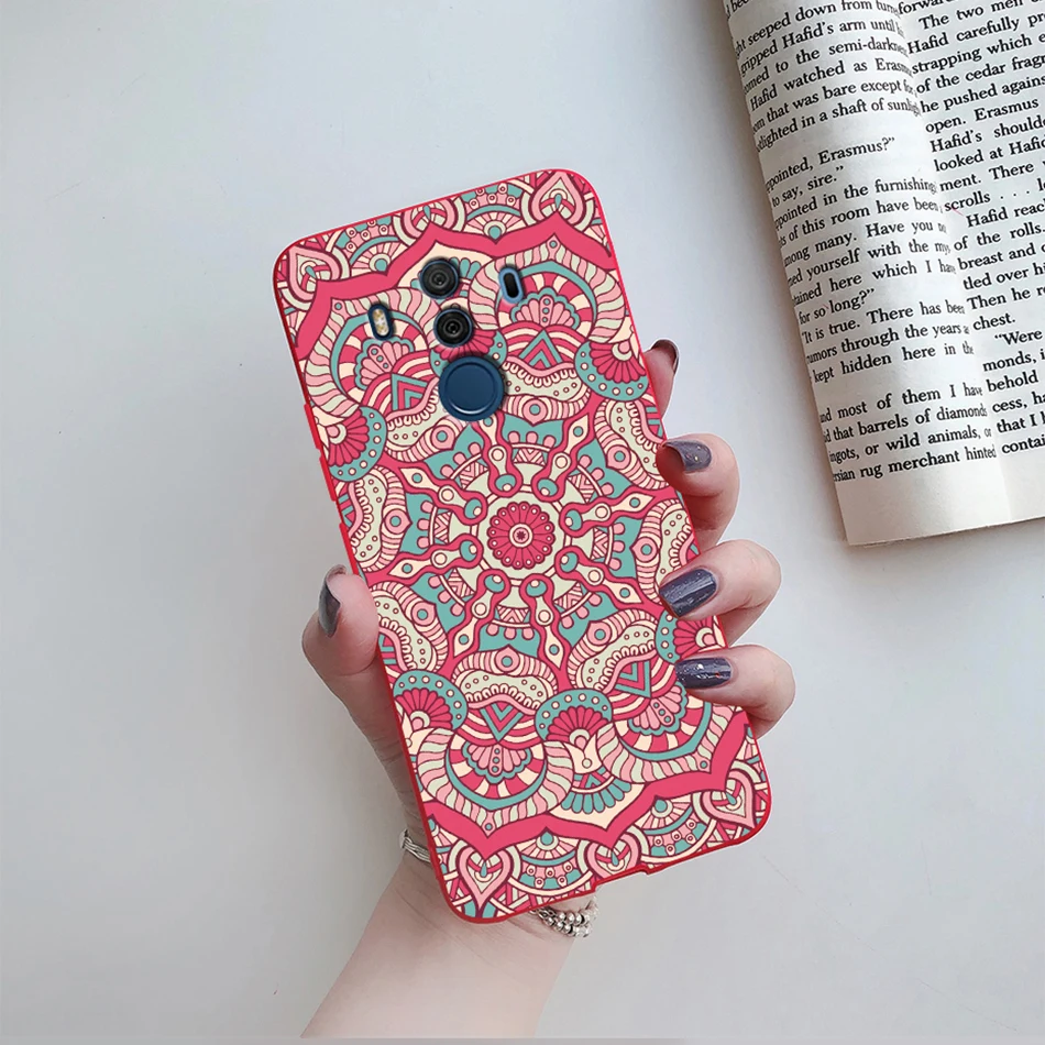 For Huawei Mate 10 Pro Mate10 Case Silicone Soft TPU Flower Bumper Funda Coque For Huawei Mate 9 Pro Mate9 Cover Coque Mate10Pro