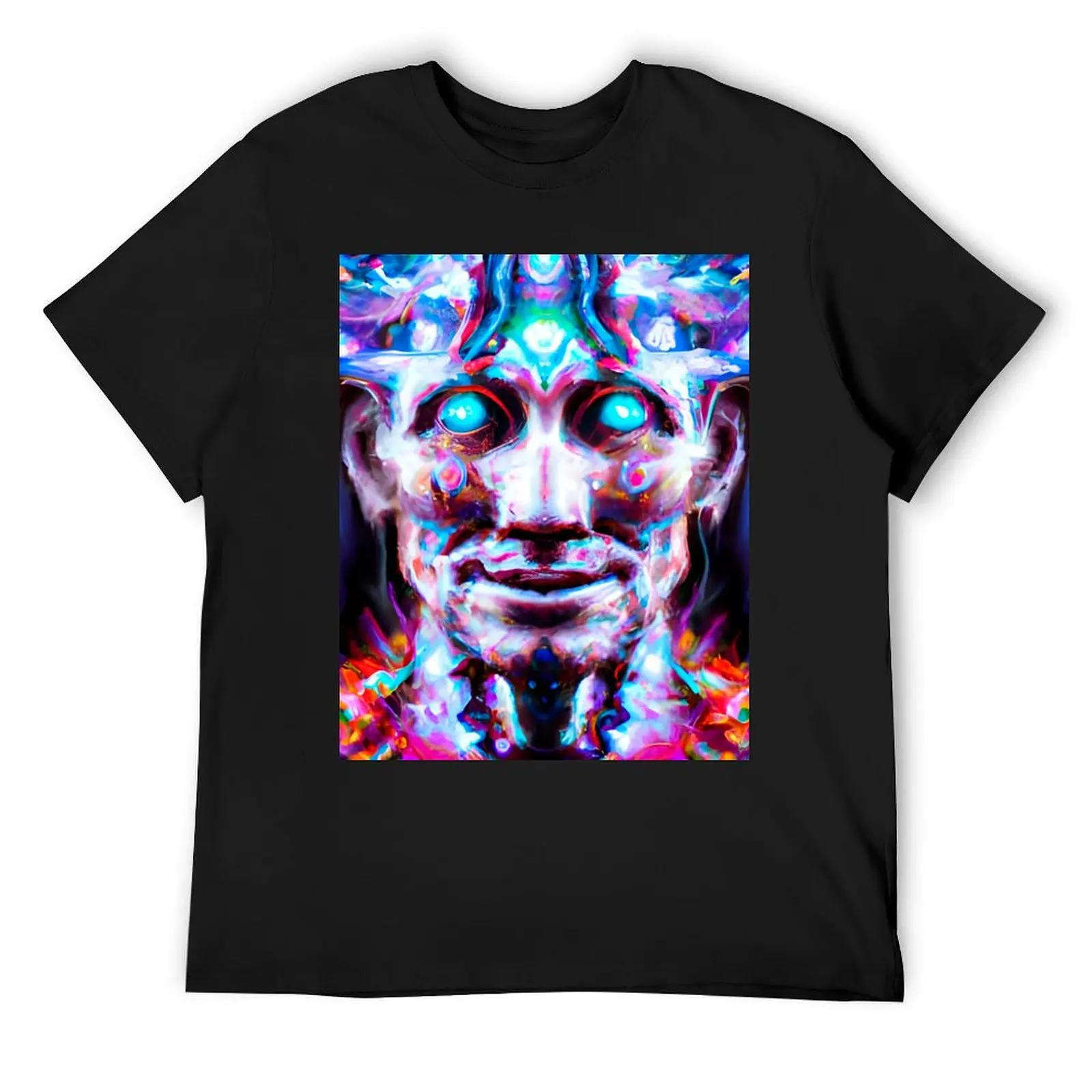 Techno-Shaman (7) - Trippy Psychedelic Art T-Shirt quick drying Funny t-shirts valentines clothes blue archive tshirts for men