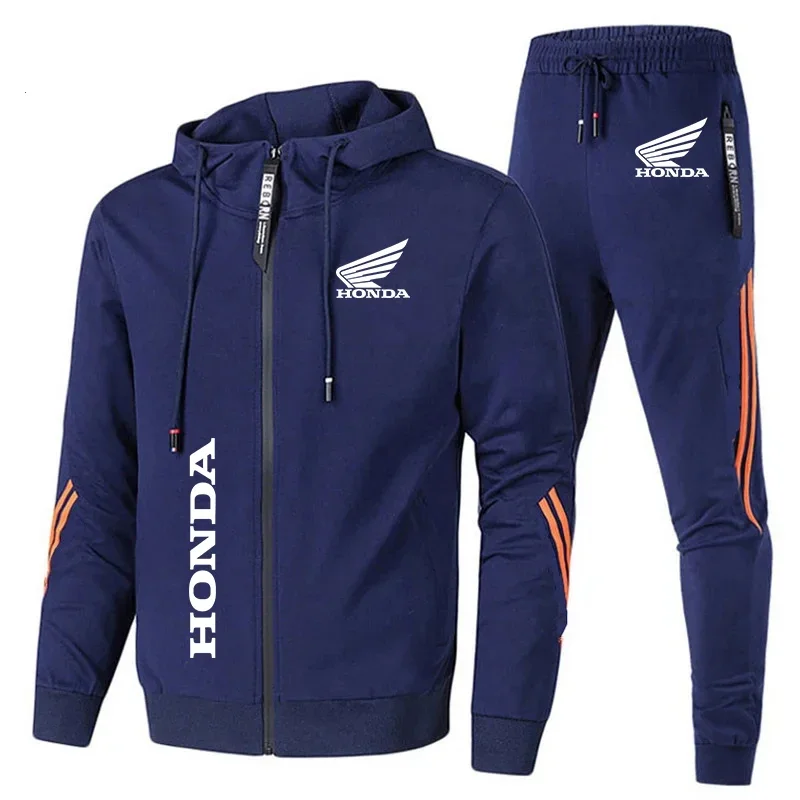 

Tracksuit Men Honda Wing Logo Sweatsuit Set Men Hoodies+Pants 2 Piece Sets Running Sweatshirt Sweatpants Suit Honda Men Clothing