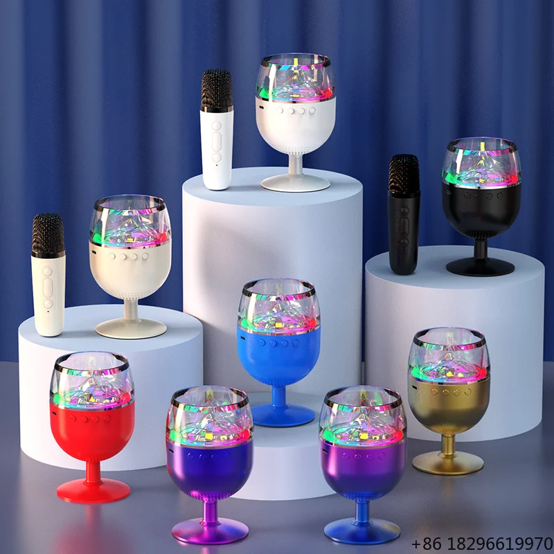 

High volume stereo party bluetooth speaker, unique cup-shaped portable karaoke audio for home travel outdoor camping use