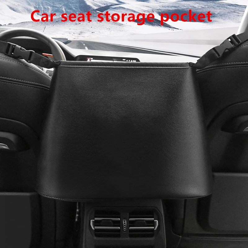 Car Seat Middle Hanger Storage Bag Leather Large Capacity Handbag Holder Between Seats   Stowing Tidying
