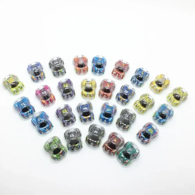 HOT SALE 12Pcs Cartoon Transparent  Doodle Pull Back Car Kids Party Favors Birthday Party Gift Giveaway Pinata Fillers