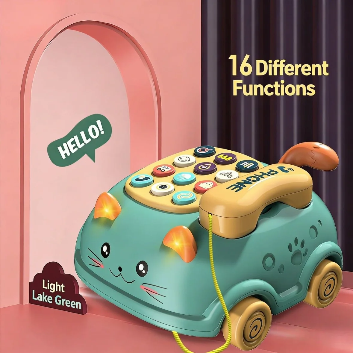 

Музыкальная игрушка-пианино Монтессори для малышей 0-12 месяцев с подсветкой, погремушкой и функцией воспроизведения историй, развивающие игрушки для раннего обучения младенцев