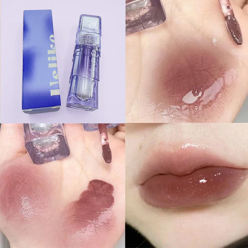 2 stuks glinsterende spiegellipglazuur, waterige glinsterende lichte lipgloss make-up 7 kleuren, hydraterende hydraterende, langdurige