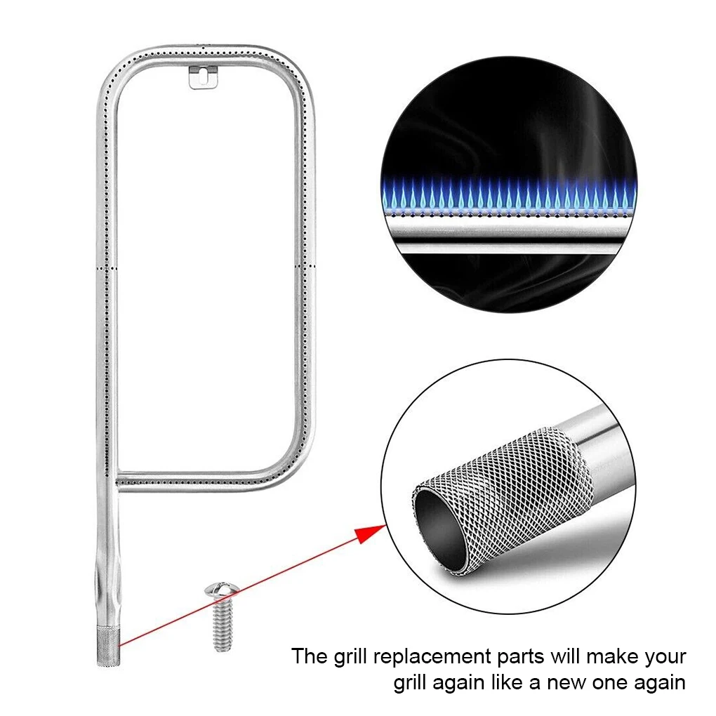 

Outdoor Stainless Steel Burner TubeBurner Set Fits FOR Weber Q200/Q2000 P-shaped Pipe Metal Grid Burner Q300 Grill Parts