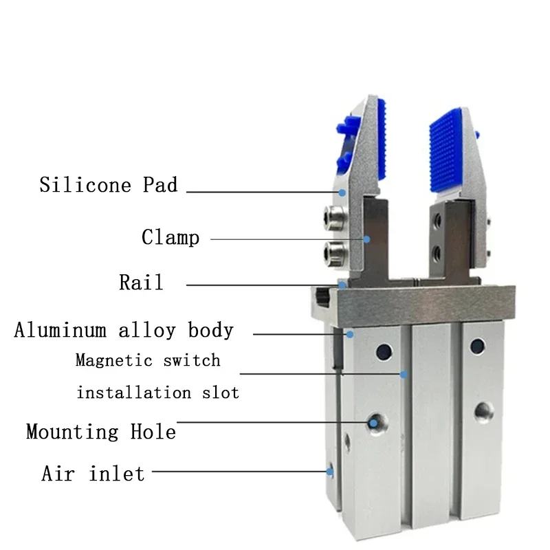 MHZ2 Finger Cylinder Parallel Clamp Fixture Chuck HFZ10/-16/20/25D Bracket Widening Inner Support Machinery