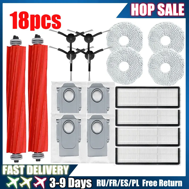 Replacement for Roborock Qrevo Pro / Qrevo MaxV / Qrevo S P10 Pro Robot Vacuum Cleaner Roller Dust  New accessories