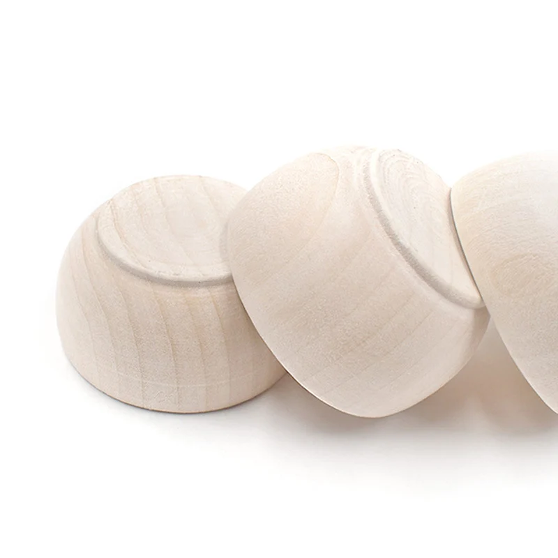 Ciotola piccola in legno massello ornamenti per la decorazione della casa in legno bambini creativi che dipingono giocattoli per la casa Mini stoviglie portatili