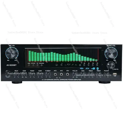 12 Tube High Power 7.1 Channel Amplifier Home Theater Bluetooth Lossless HiFi Stereo Surround Sound AV Receiver