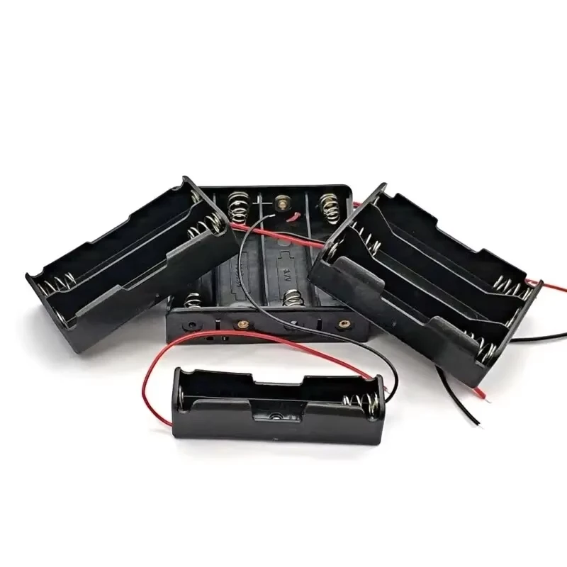 Portable 18650 Battery Storage Case Box 1 2 3 4 Cell Plastic Container Black Red Wire Flashlight Battery Organizer