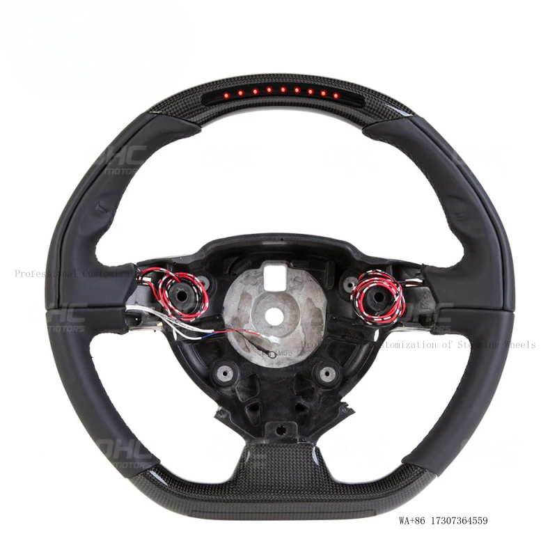 Suitable for Ferrari California T F12 Sergio real carbon fiber car steering wheel with LED lights