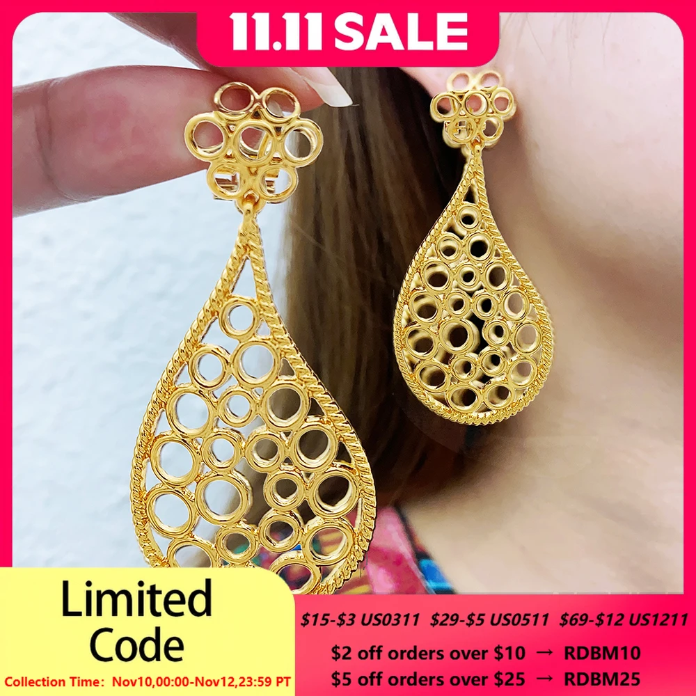 

Italian Earring for Women WaterDrop Hollow Out Earrings Weddings Party Gifts Accessories For Women Jewelry