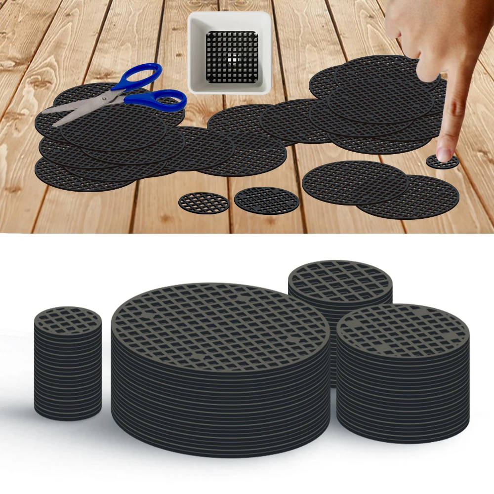 10-100pcs Flower Pot Hole Mesh Pad Round Bonsai Planter Bottom Grid Mat Drainage Netting Plant Ventilation Trays Garden Supplies