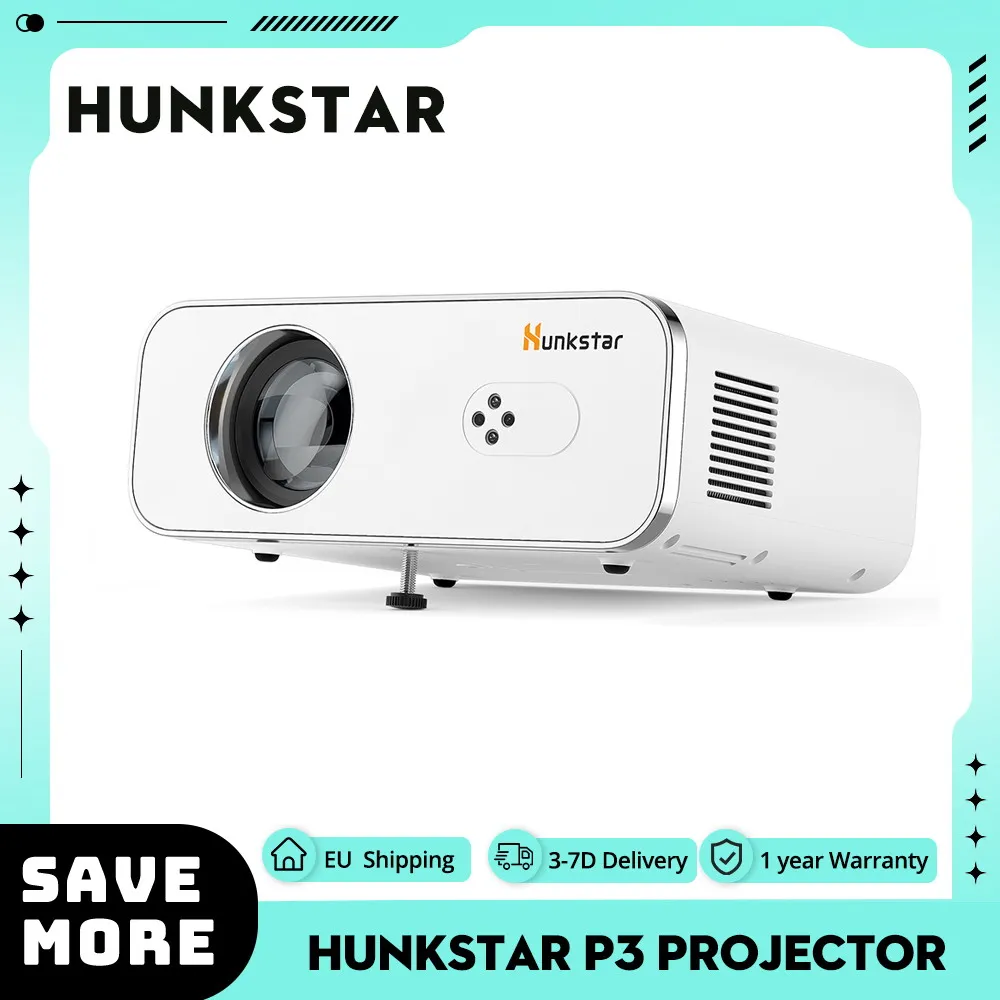 Hunkstar p3 projektor aosp mit bluetooth 5.0, 1080 ansi, native p, 4k decodierung unterstützung
