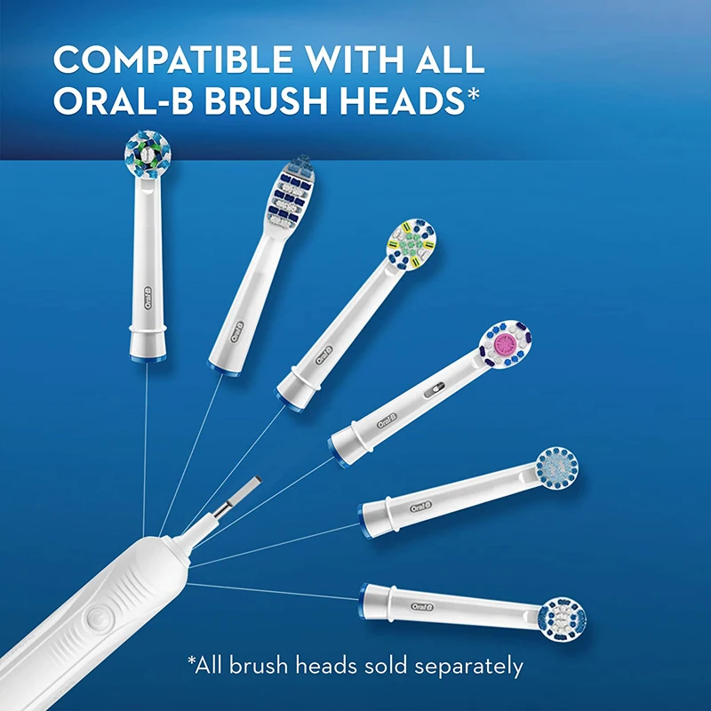 Oral-B Pro600 CrossAction 3D Electric Rechargeable Toothbrush White Teeth Brush Wateproof Deep Clean For Adult Oral Care