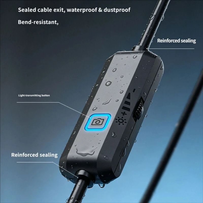H7BD Narrow Area Viewing Camera with USB Endoscope Lens, 5m Guide Cable, Engine Bay and Drain Line Review, Phone Screen Display,