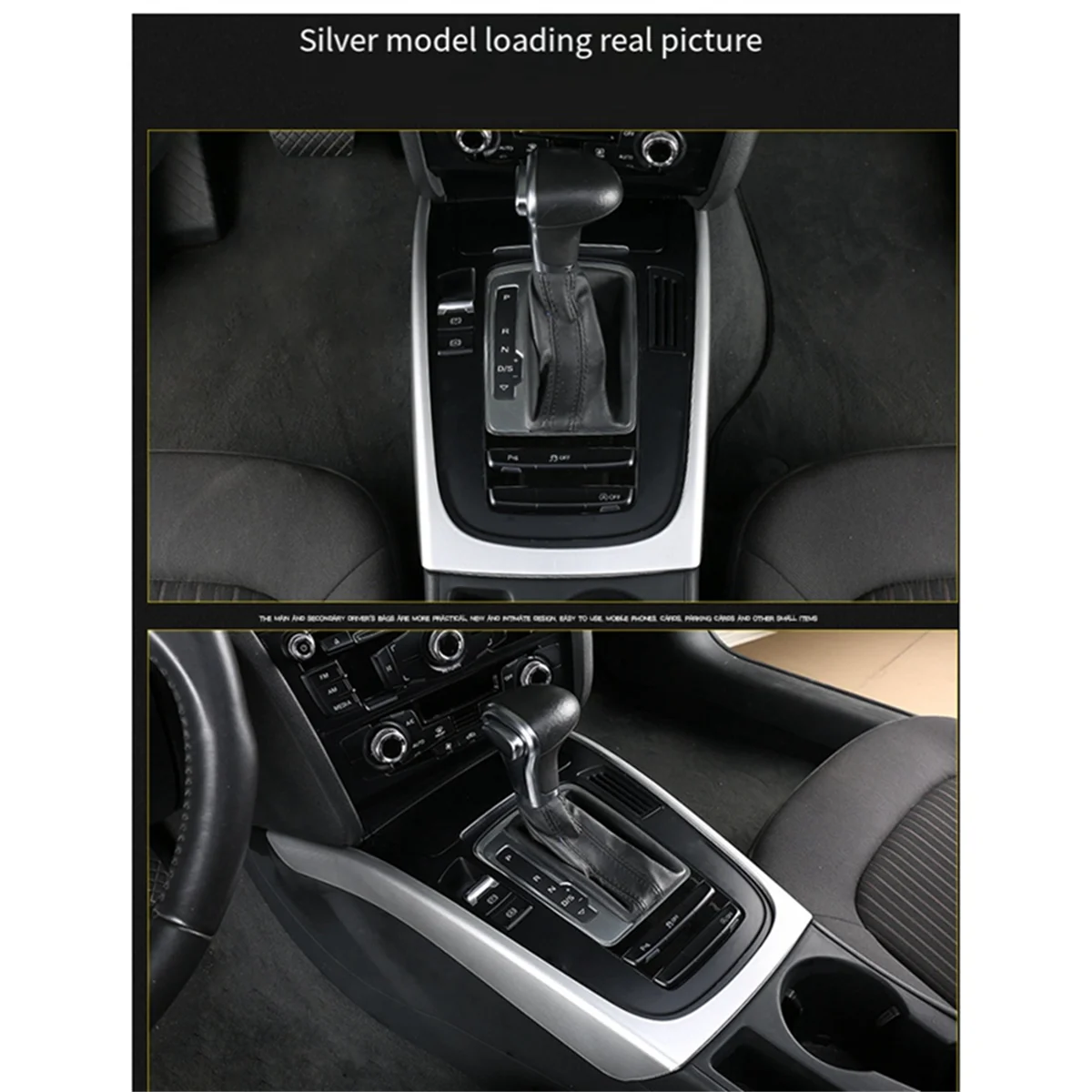 Auto Console Gear Frame Interior Decoration Accessories for Audi 09-16 A4L/A5 S4 S5 Car Modification Black