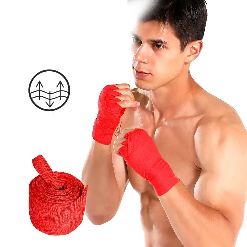 2.5/5M Cotton Boxing Bandage Hand Gloves Wrist Wraps Elastic Belt Sports Sanda Kickboxing MMA Muay Thai Training Hand Protector