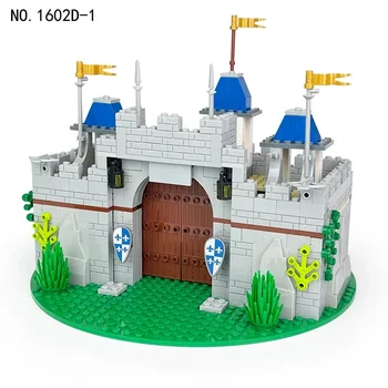 Castillo creativo de mediados de siglo, fortaleza militar, accesorios de escena Moc, bloques de construcción, juguetes, regalos para niños