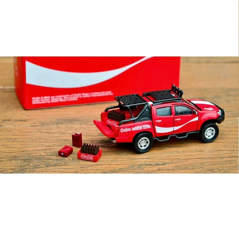 Tiny 1:64 Isu-zu D-MAX Co-ke Pickup Red Alloy Simulation Model Car