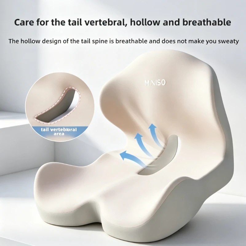 Memory Foam One-piece Cushion Office Cushion Hip Beautification Spine Relief And Waist Support Cushion