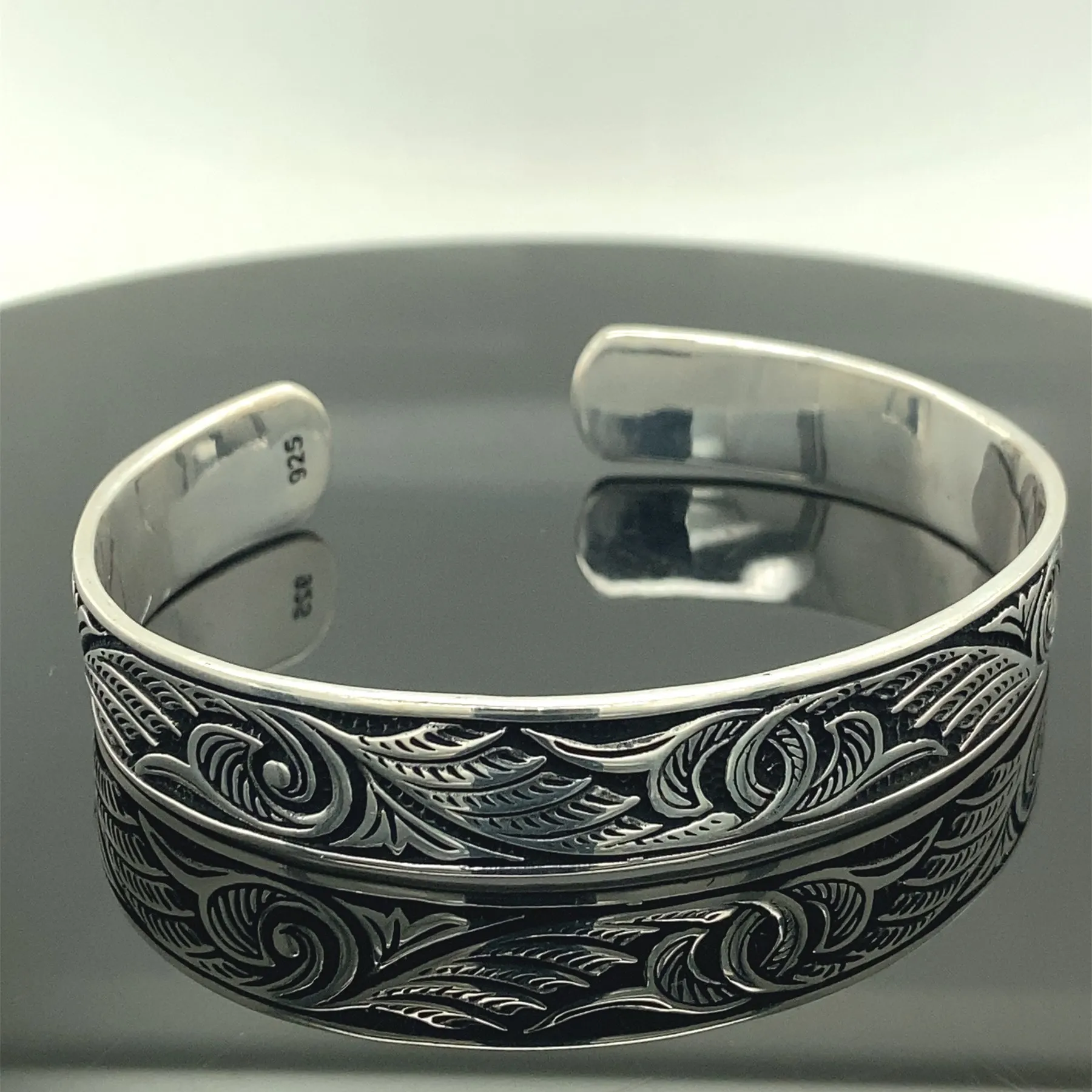 Men Silver Cuff Bracelet , Silver Embroidered Bracelet , Adjustable Bracelet , Mens Silver Handmade Bangle , 925k Sterling Silve