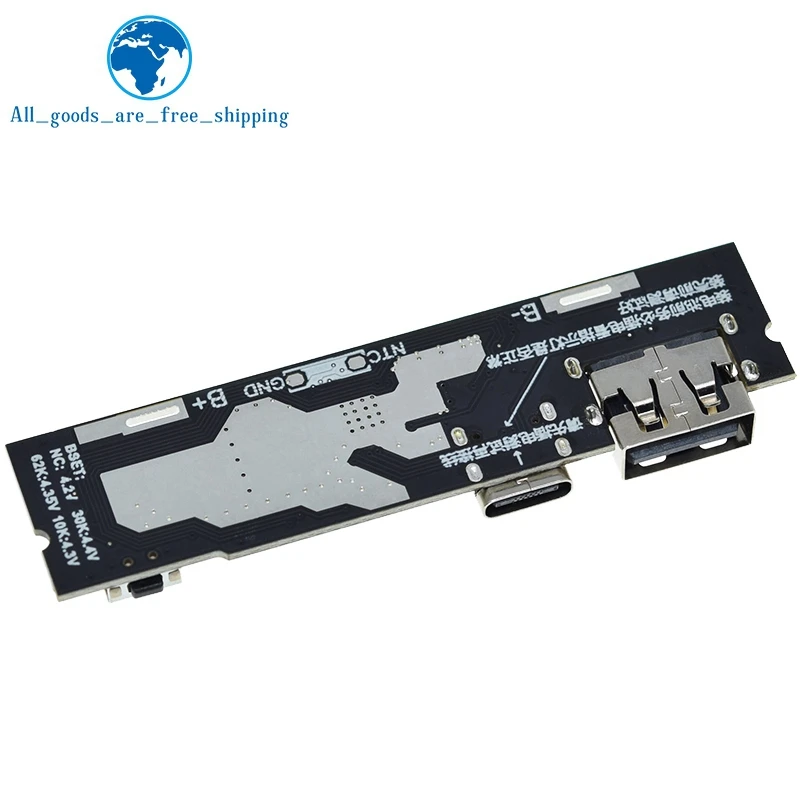 Dual USB 6V 3A /9V 2A 18W Type-C USB SW6106PD Fast Charge Mobile Power Bank Main Board With LED Indicator 18650 Charging Module