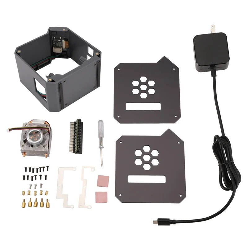 CS-Mini Tower Fan mit Gehäuse Kit mit Eisturm 0,96 Bildschirm Display Netzteil für Raspberry Pi5