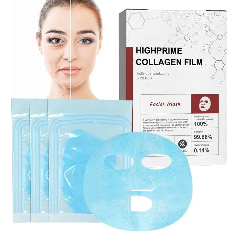 

3pcs Face Brightening Patches Anti Aging Face Mask Collagen Soluble Film Eye Patches Korea Collagen Soluble Patches cheek patche