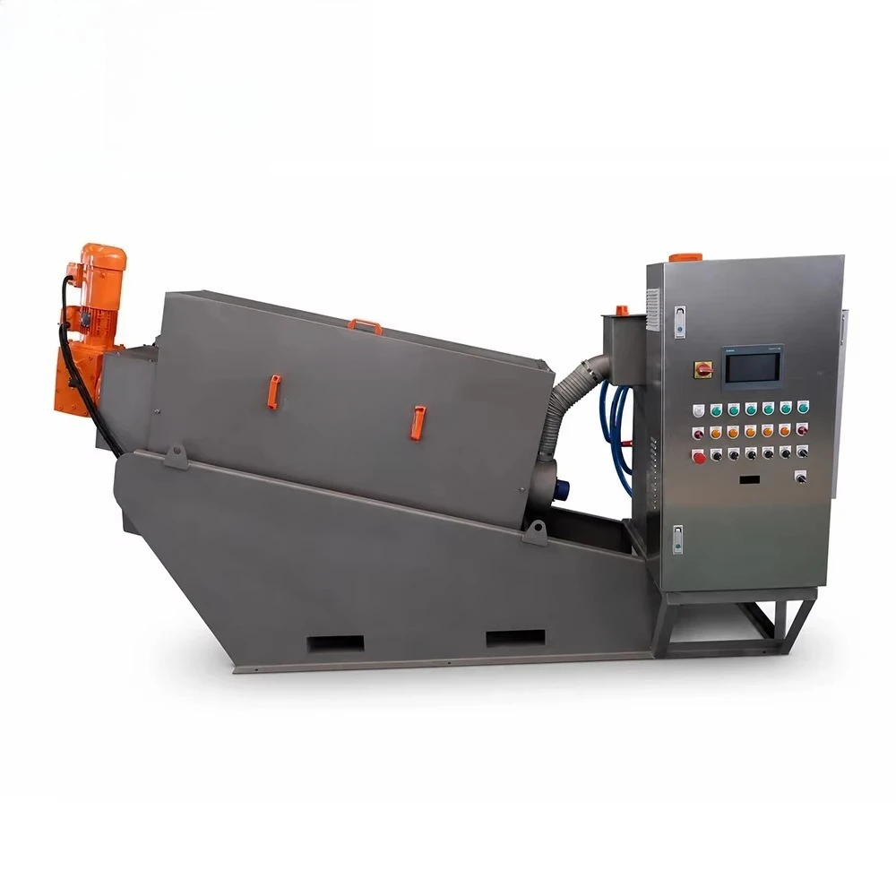 Multi-Disk Screw Press Sludge Dewatering Machine With Automatic Rotary Fan for Septic & Municipal Wastewater Treatment Plant