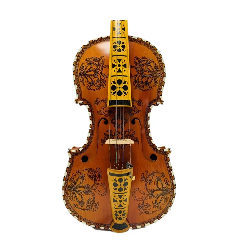 Hand made hardanger fiddle, rare Norwegian fiddle 4*4 strings violin 4/4