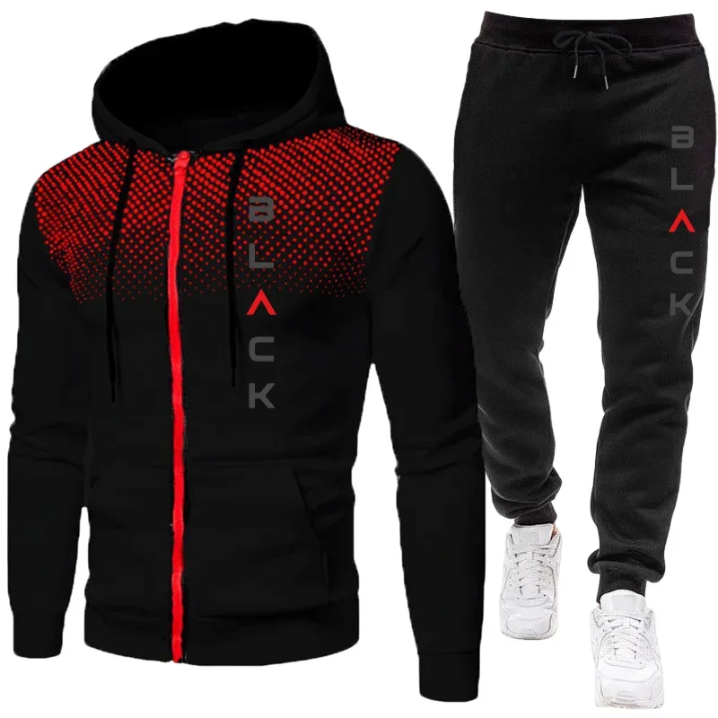 

Лидер продаж 2025, мужской спортивный костюм, толстовка на молнии и брюки для бега, осень-зима, повседневный повседневный спортивный спортивный спортивный костюм, комплект мужских толстовок