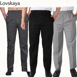 hotel waiter work pants chef full elastic pants Chef pants kitchen overalls