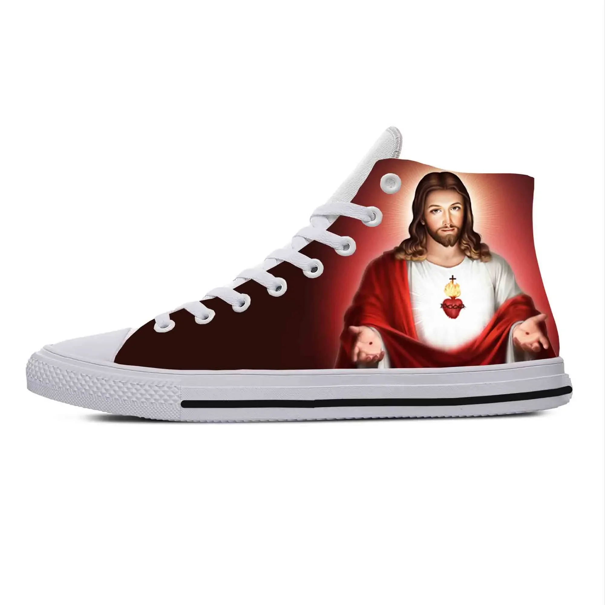 

Jesus Christ Christian Cross God Faith Religion Casual Cloth Shoes High Top Comfortable Breathable 3D Print Men Women Sneakers