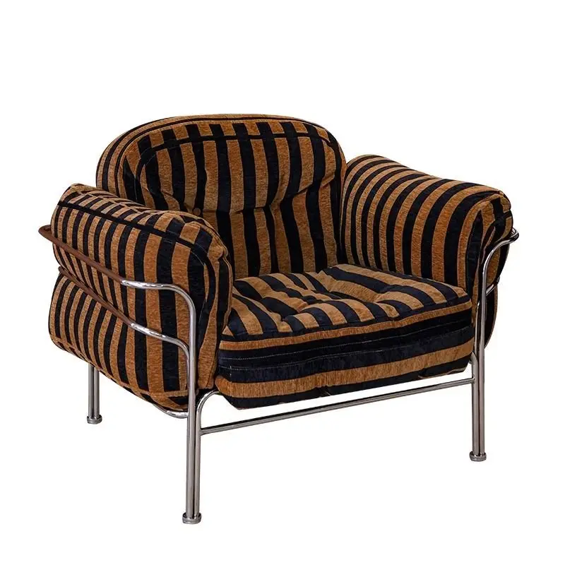 

Sofa chair Chinese antique living room leisure Striped retro single