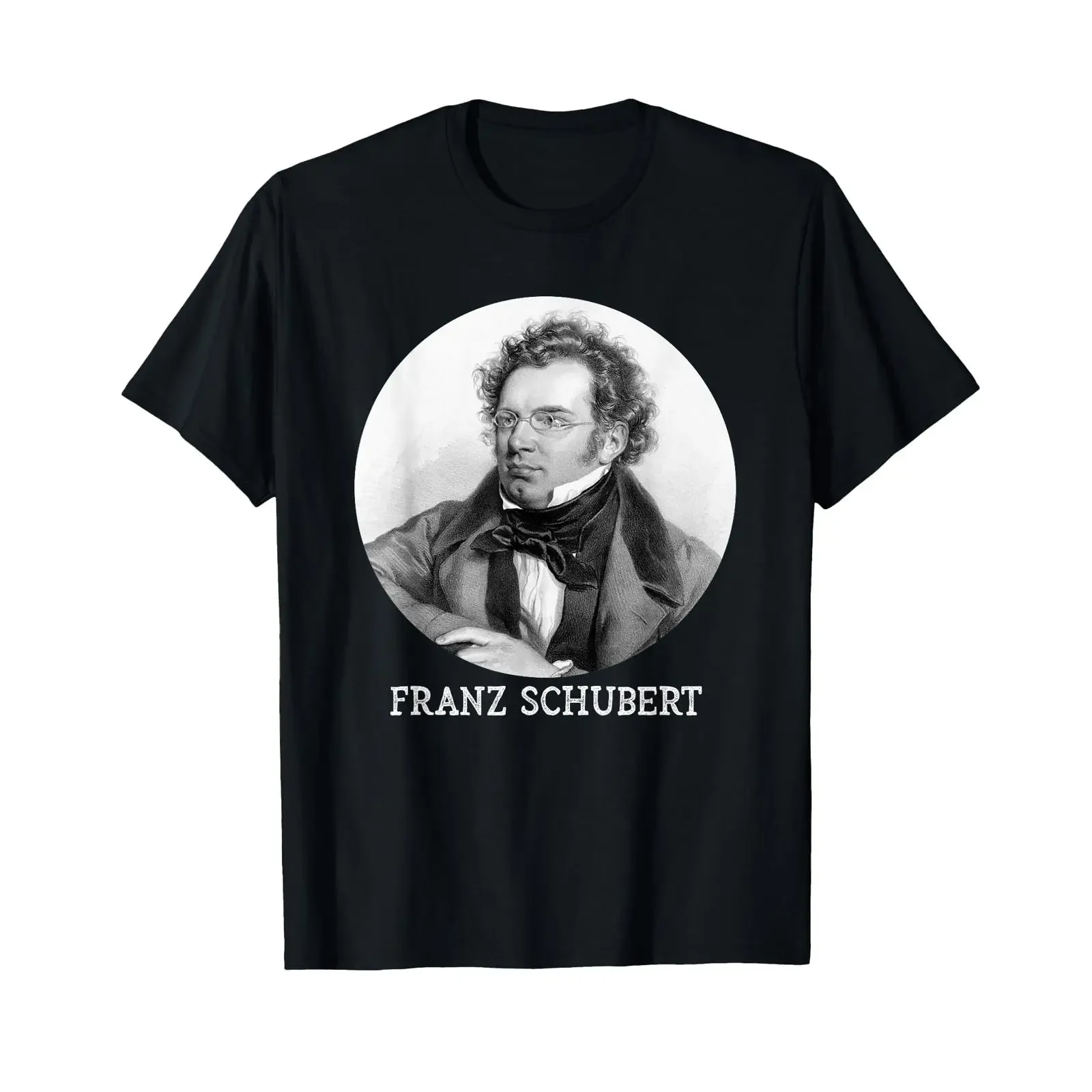 Franz Schubert Composer Portrait T Shirt vintage Washed Casual Top For Everyday Wear Stylish Breathable homme Soft Stretched