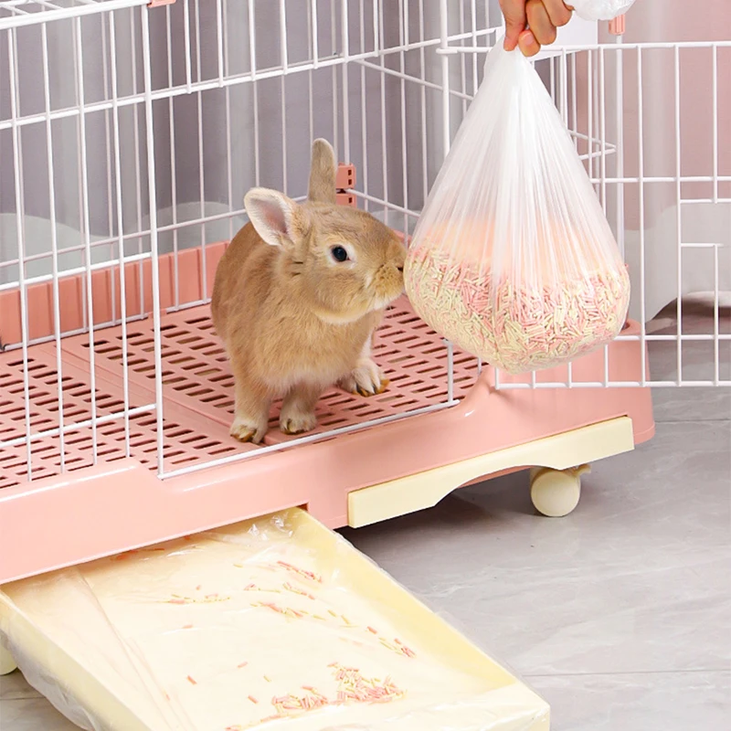 10pcs/set Pet Tray Disposable PE Films Rabbit Litter Mat Cage Tray Cover Cage Chassis Film Cover Toilet Large Changing Pad