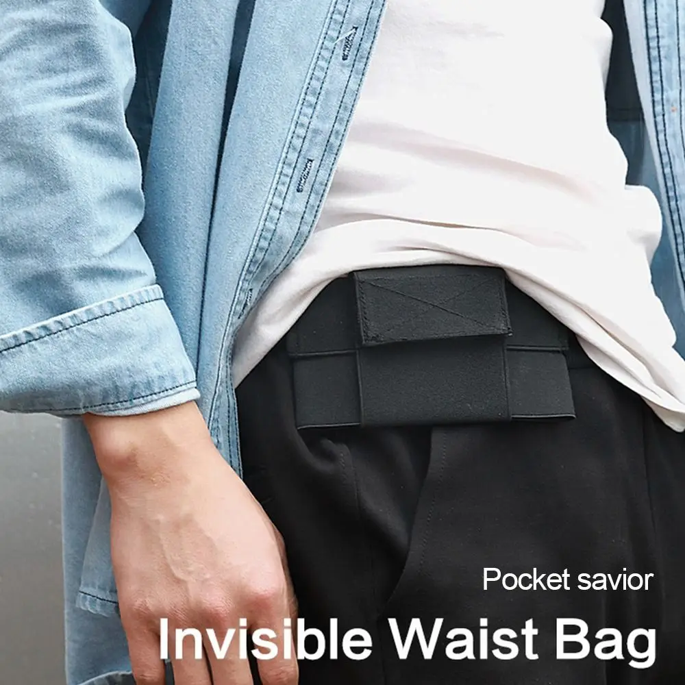 Durable Invisible Waist Belt Bag Portable Black Sport Belt Bag Waist Bag Running Cycling