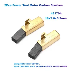 Escovas de carbono para ferramenta elétrica do motor, ferramenta elétrica, compatível com FESTOOL, TS55, TS75, EBQ, 230V, AP55EB, AP65EB, AT55E, AT65EB, 2PCs, 16x7.8x5.9mm