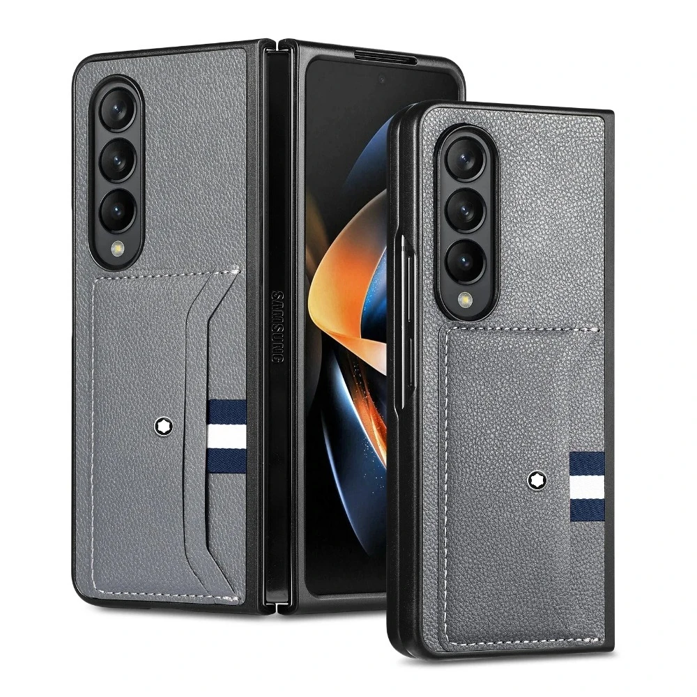 

Busine Texture Mon Sle Bla Slim Leather Phone Case for Samsung Galaxy Z Fold 7 6 5 4 3 Wallet Card Slot Bag Anti-Drop Cover