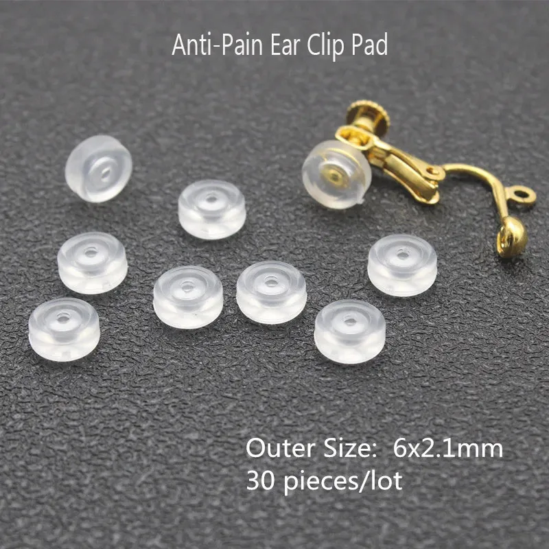 20PCS 14x17mm Brass Round Head Screw Ear Clip DIY Handmade Clip On Earrings Parts No Pierced Ear Clips Jewelry Making Findings
