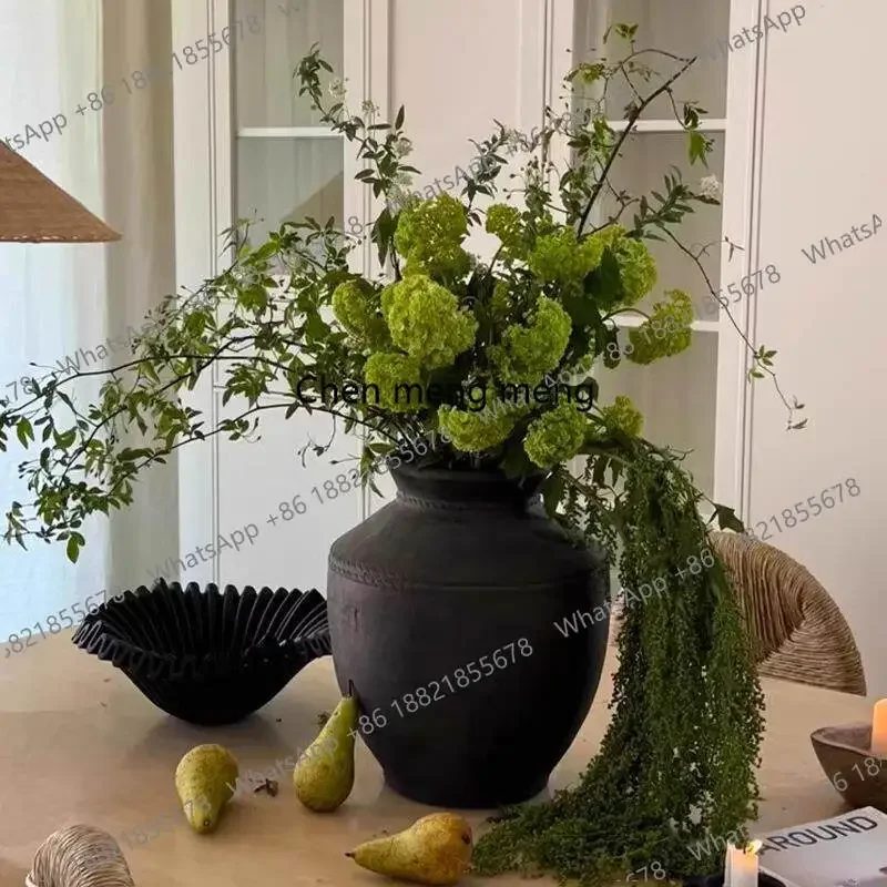 N138New Chinese-style pottery pot, antique ceramic vase, flower arrangement, home decoration, water culture device