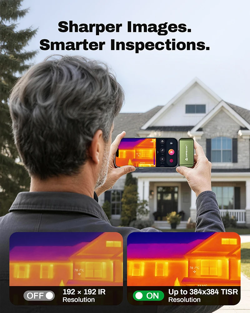 AMPBANK M192 384×384 TISR High Resolution Thermal Imaging Infrared Camera‑20℃ ~ 450℃ Temperature Range For iOS / Android / Windows PC