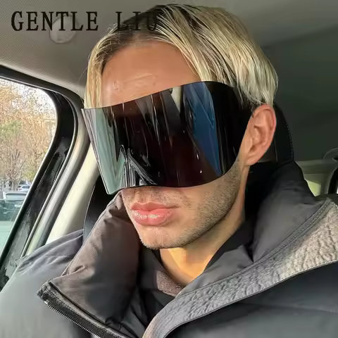 Y2k Retro Oversized Sunglasses Mask Women Punk Goggle Sports Sun Glasses For Men Women 2000's Brand Designer Shield Eyewear sol