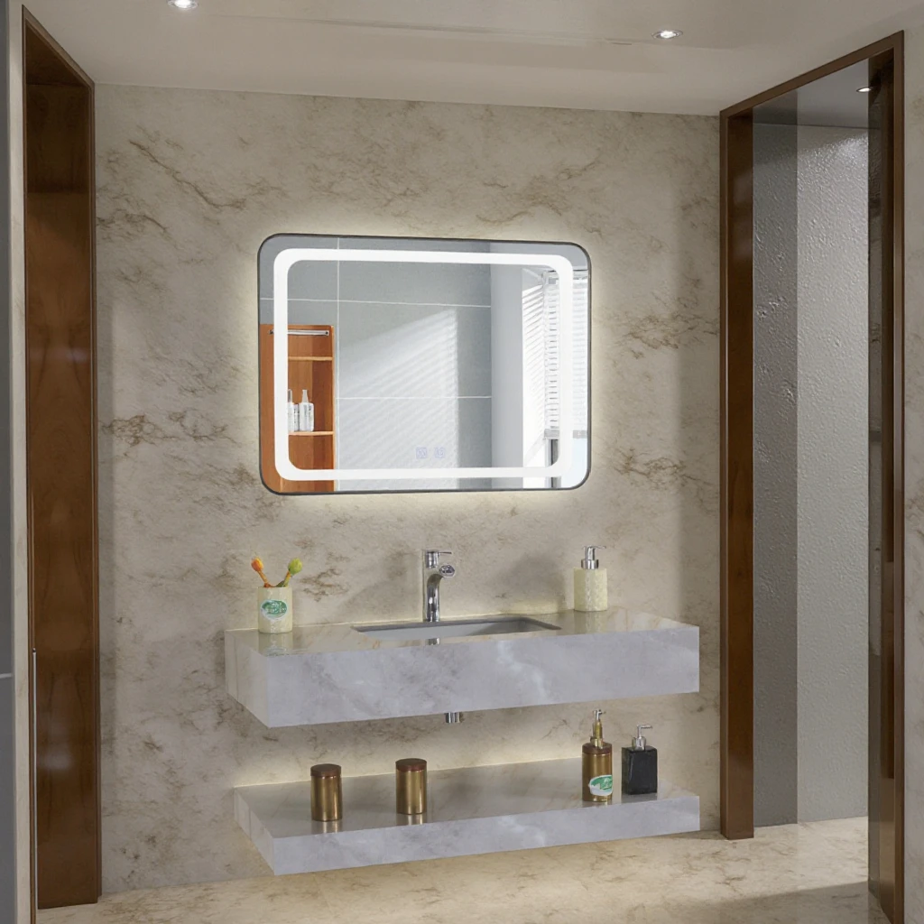 Luxury Floating Marble Sink Vanity Wall Mounted Sintered Stone Bathroom Vanities Wash Basin for Hotel