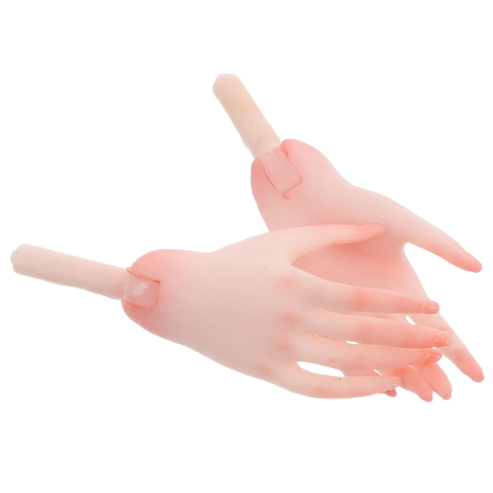 1Pair Miniature Tiny Plastic Hand Parts Realistic Finger Replacements for DIY Craft Hand Making House Repair